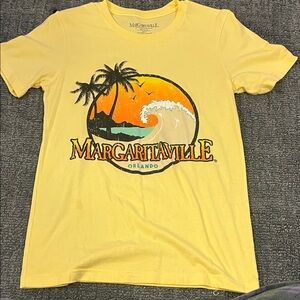 Margaritaville Sunny Yellow Tee with Tropical Print